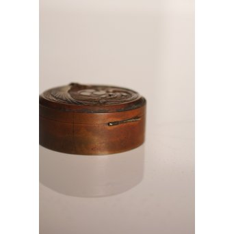 鳳凰彫金象嵌銅ボンボニエール/香合　K267 