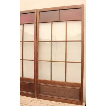 赤色ガラスとクリアガラスの戸　2枚1組　GD900 