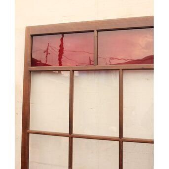 赤色ガラスとクリアガラスの戸　2枚1組　GD900 