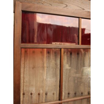 赤色ガラスとクリアガラスの戸　2枚1組　GD900 