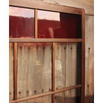 赤色ガラスとクリアガラスの戸　2枚1組　GD900 