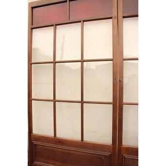 赤色ガラスとクリアガラスの戸　2枚1組　GD900 