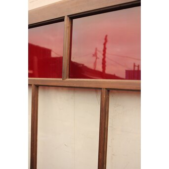 赤色ガラスとクリアガラスの戸　2枚1組　GD900 