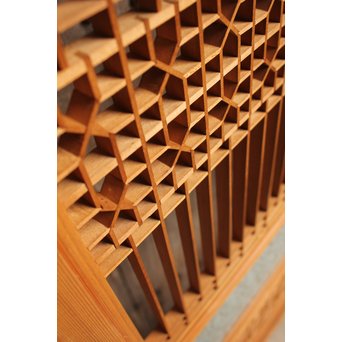 花硝子の細密組子障子戸　F156 