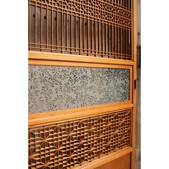 花硝子の細密組子障子戸　F156 