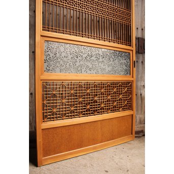 花硝子の細密組子障子戸　F156 