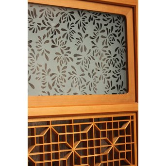 花硝子の細密組子障子戸　F156 