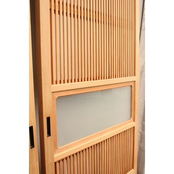 美品障子枠付細身格子戸　4枚1組　L771 