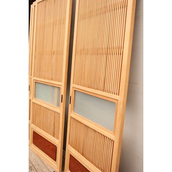 美品障子枠付細身格子戸　4枚1組　L771 