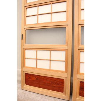 美品障子枠付細身格子戸　4枚1組　L771 