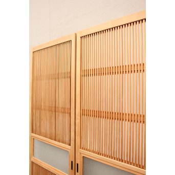 美品障子枠付細身格子戸　4枚1組　L771 
