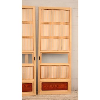 美品障子枠付細身格子戸　4枚1組　L771 