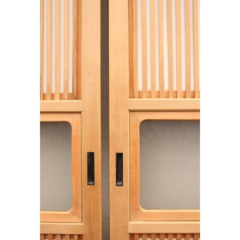 美品障子枠付細身格子戸　4枚1組　L771 