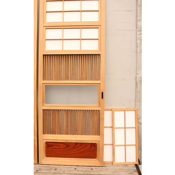 美品障子枠付細身格子戸　4枚1組　L771 