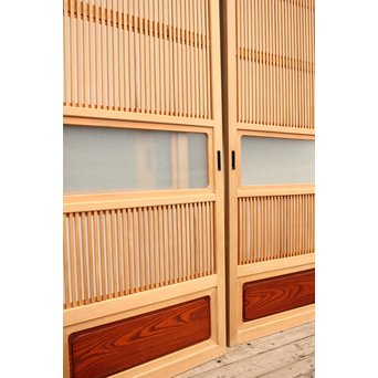 美品障子枠付細身格子戸　4枚1組　L771 