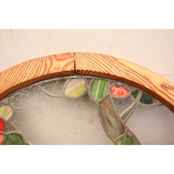 扇形ステンドガラス窓　椿　GD904 