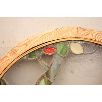 扇形ステンドガラス窓　椿　GD904 