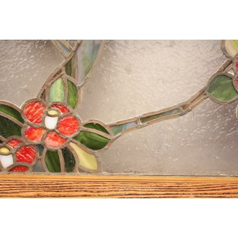 扇形ステンドガラス窓　椿　GD904 