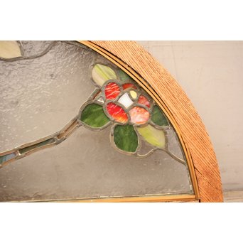 扇形ステンドガラス窓　椿　GD904 