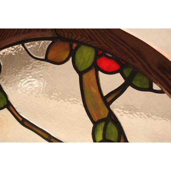 扇形ステンドガラス窓　椿　GD904 