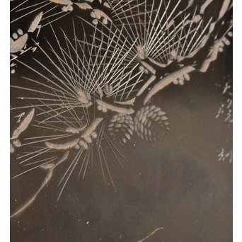 人間国宝　前大峰　彫漆硯箱　S2710 