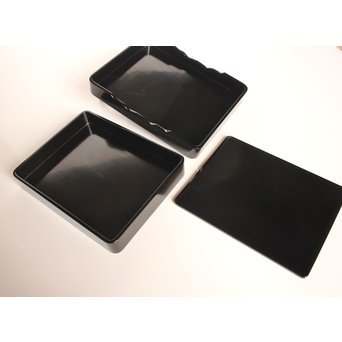 人間国宝　前大峰　彫漆硯箱　S2710 