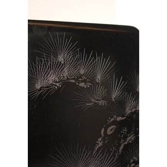 人間国宝　前大峰　彫漆硯箱　S2710 