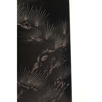 人間国宝　前大峰　彫漆硯箱　S2710 