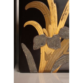 菖蒲蒔絵　硯箱と文箱のセット　S2711 