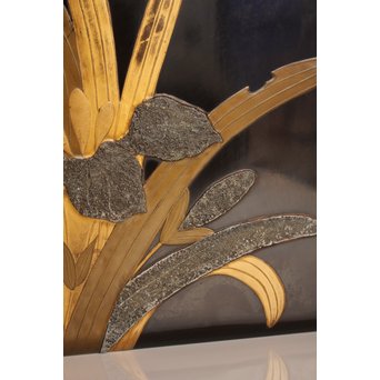 菖蒲蒔絵　硯箱と文箱のセット　S2711 