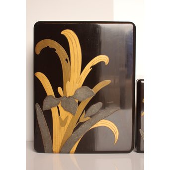 菖蒲蒔絵　硯箱と文箱のセット　S2711 