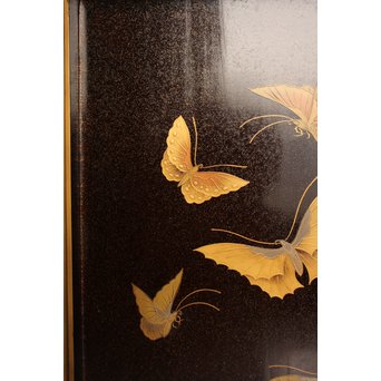 菖蒲蒔絵　硯箱と文箱のセット　S2711 