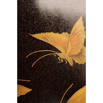 菖蒲蒔絵　硯箱と文箱のセット　S2711 