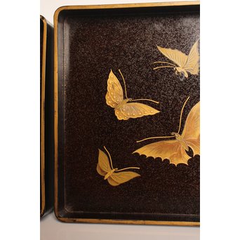 菖蒲蒔絵　硯箱と文箱のセット　S2711 