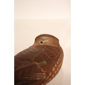 宮本理三郎銘　鴛鴦彩色木彫　S2720 