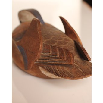 宮本理三郎銘　鴛鴦彩色木彫　S2720 