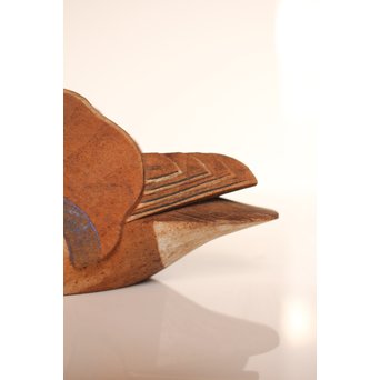 宮本理三郎銘　鴛鴦彩色木彫　S2720 