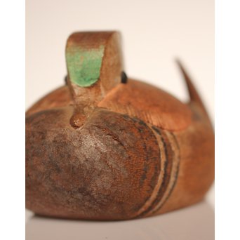 宮本理三郎銘　鴛鴦彩色木彫　S2720 