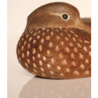 宮本理三郎銘　鴛鴦彩色木彫　S2720 