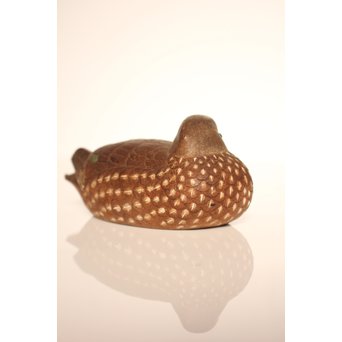 宮本理三郎銘　鴛鴦彩色木彫　S2720 