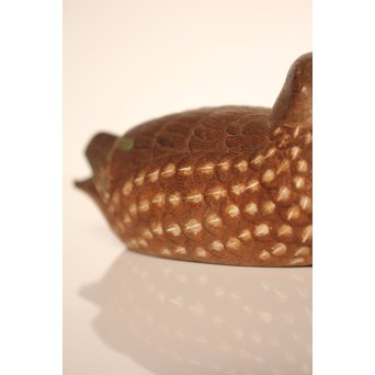 宮本理三郎銘　鴛鴦彩色木彫　S2720 