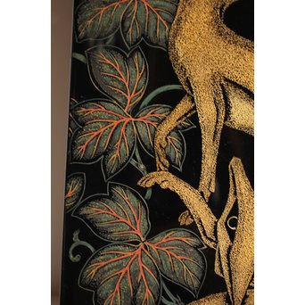 稲垣豊秋作　彫漆色紙箱’野狐’　S2723 