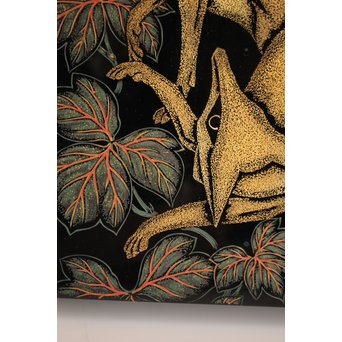 稲垣豊秋作　彫漆色紙箱’野狐’　S2723 