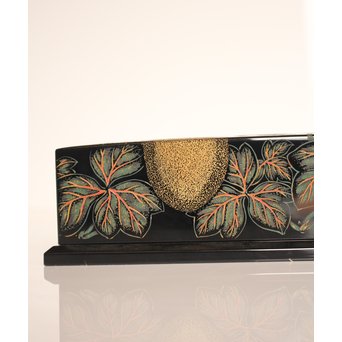 稲垣豊秋作　彫漆色紙箱’野狐’　S2723 