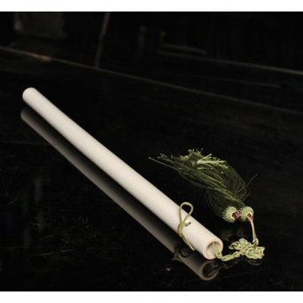 清風与平作　白磁横笛/花器　S2726 