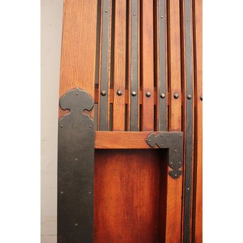 豪華鉄金具総欅格子蔵戸　W468Y 