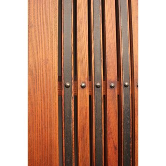 豪華鉄金具総欅格子蔵戸　W468Y 