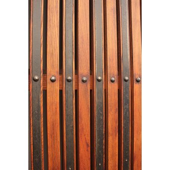 豪華鉄金具総欅格子蔵戸　W468Y 