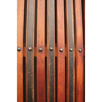 豪華鉄金具総欅格子蔵戸　W468Y 