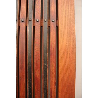 豪華鉄金具総欅格子蔵戸　W468Y 